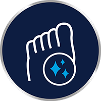 A lábai legyenek tiszták és szárazak, különösen a lábujjak között.